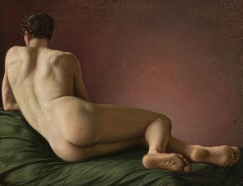 Aleksander Lesser Male Nude Lying. oil painting image